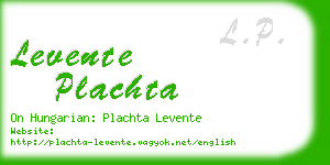 levente plachta business card